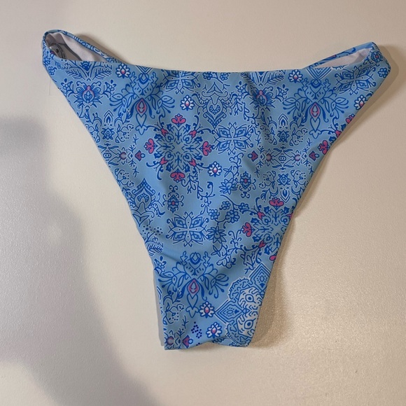 y2k blue floral bikini set - coconut girl tropical Hawaii beach vacation resort - Picture 8 of 10